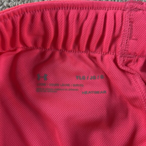 Under Armour Fly By Athletic Shorts Pink Girls Size Large - Picture 2 of 6